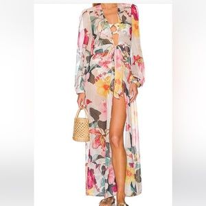 PatBO hibiscus front tie robe. Brand new, never worn with tags.